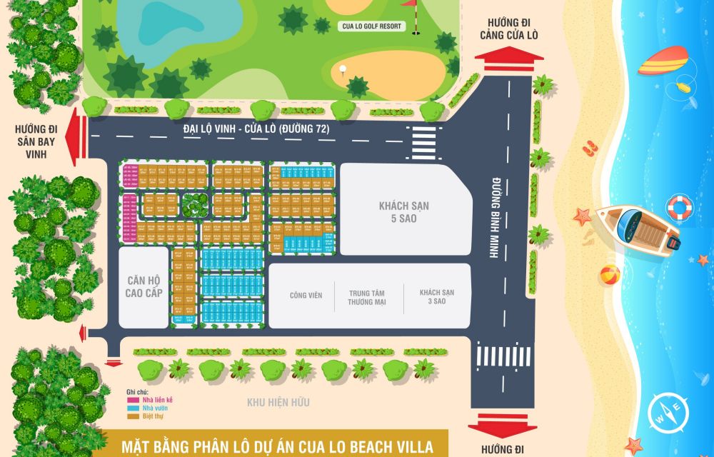 Phối cảnh mặt bằng Cửa Lò Beach Villas Nghệ An 