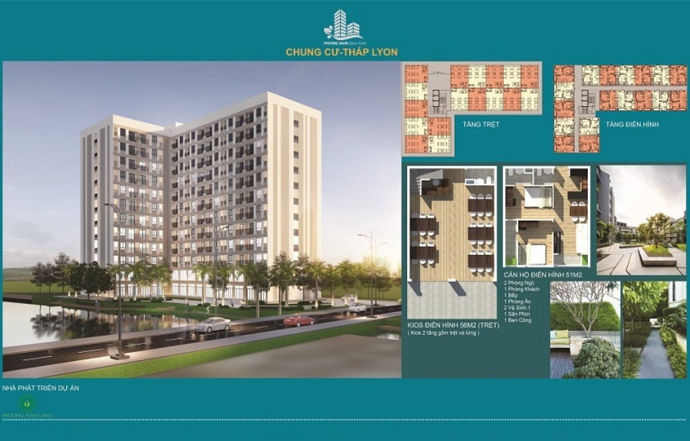 Thiết kế chung cư Tháp Lyon Phương Nam River Park Bến Tre