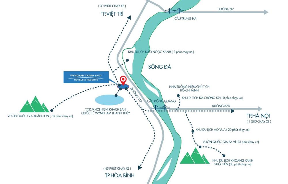 Vị trí dự án căn hộ khách sạn Wyndham Lynn Times Thanh Thuỷ