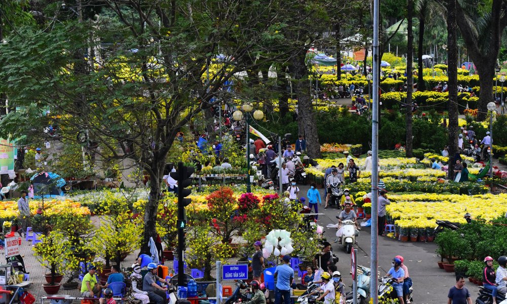 Chợ Hoa Tết tại công viên Gia Đình tại Gò Vấp 