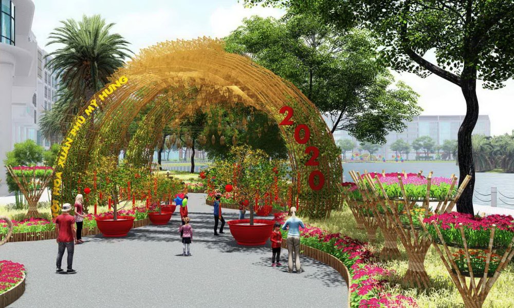 Hội hoa Xuân tại Phú Mỹ Hưng Quận 7