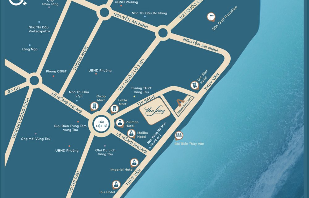 Vị trí căn hộ The Sóng Vũng Tàu trên Google Map