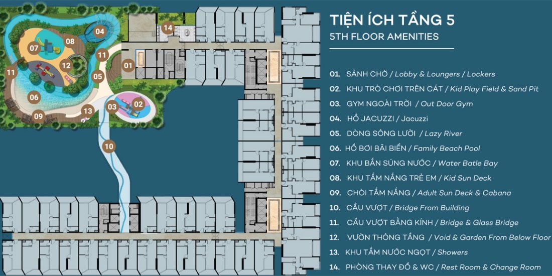 Mặt bằng tầng 5 căn hộ The Sóng Vũng Tàu