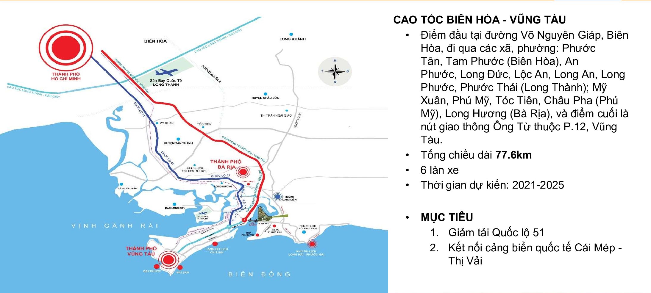 Bản đồ tuyến đường cao tốc Biên Hòa - Vũng Tàu