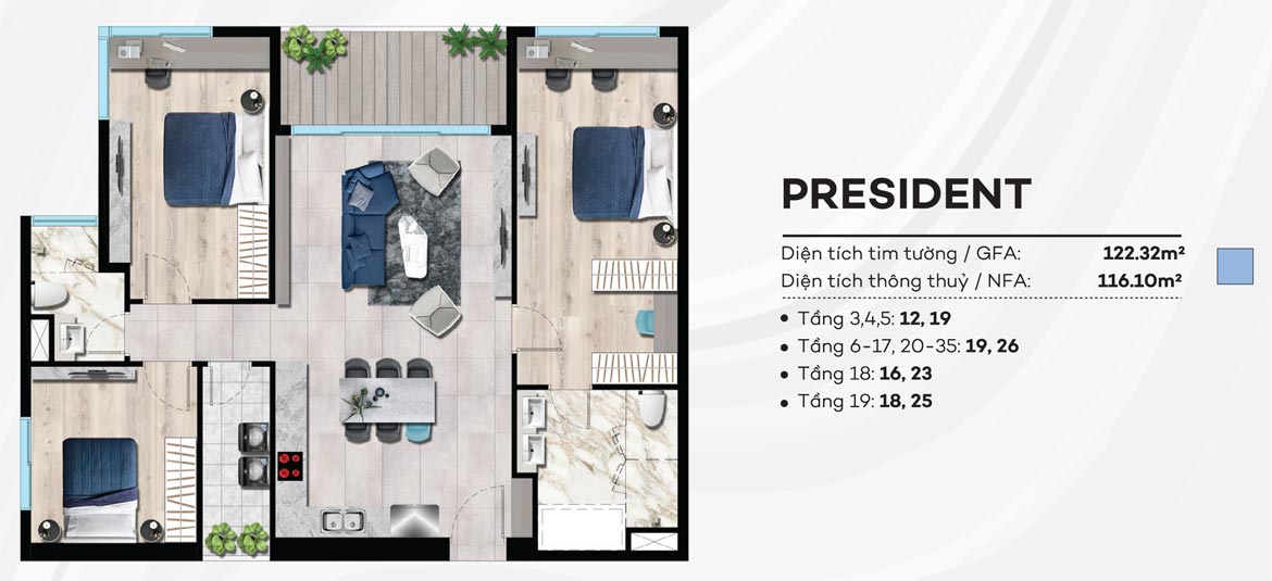 Thiết kế căn hộ The Sóng