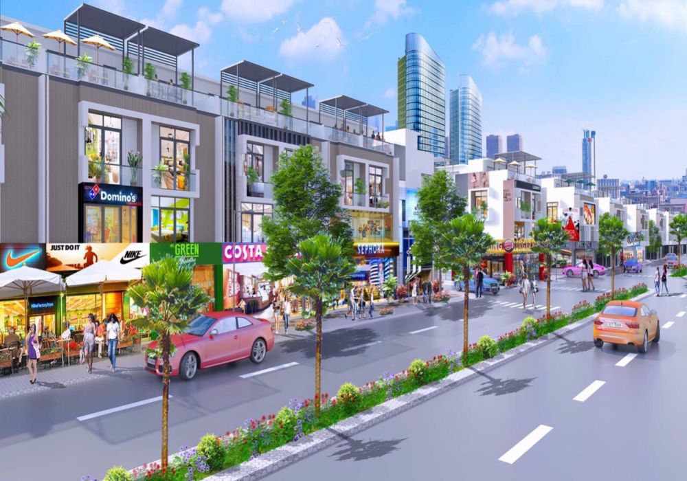 Trục đường chính dự án Khu dân cư Hoàng Lộc Dragon City 2