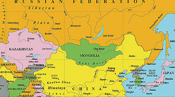Bản đồ khổ lớn của Mông Cổ năm 2022