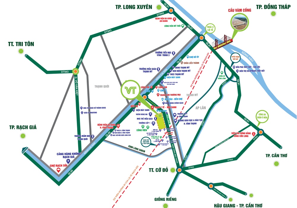Vị trí dự án khu dân cư Vĩnh Thạnh Center Cần Thơ