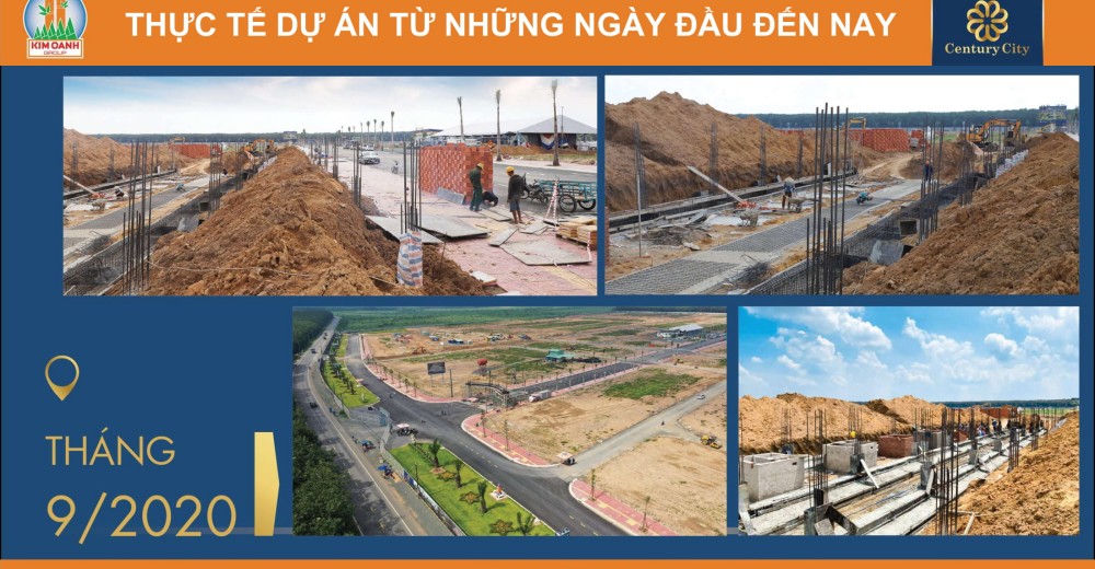 Tiến độ xây dựng dự án Century City tại xã Bình Sơn của tháng 9/2020