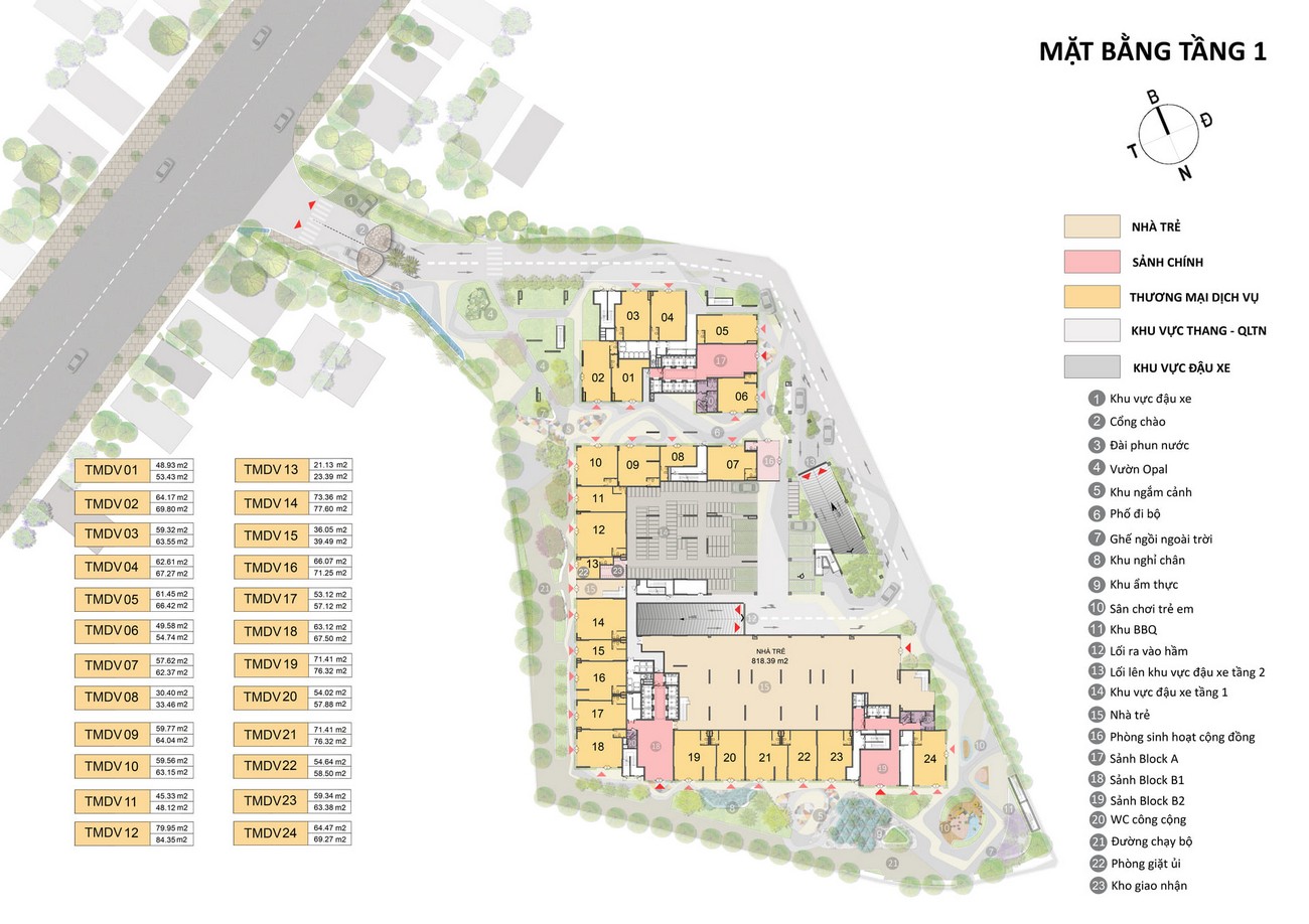 Mặt bằng dự kiến của dự án căn hộ Opal City View Bình Dương