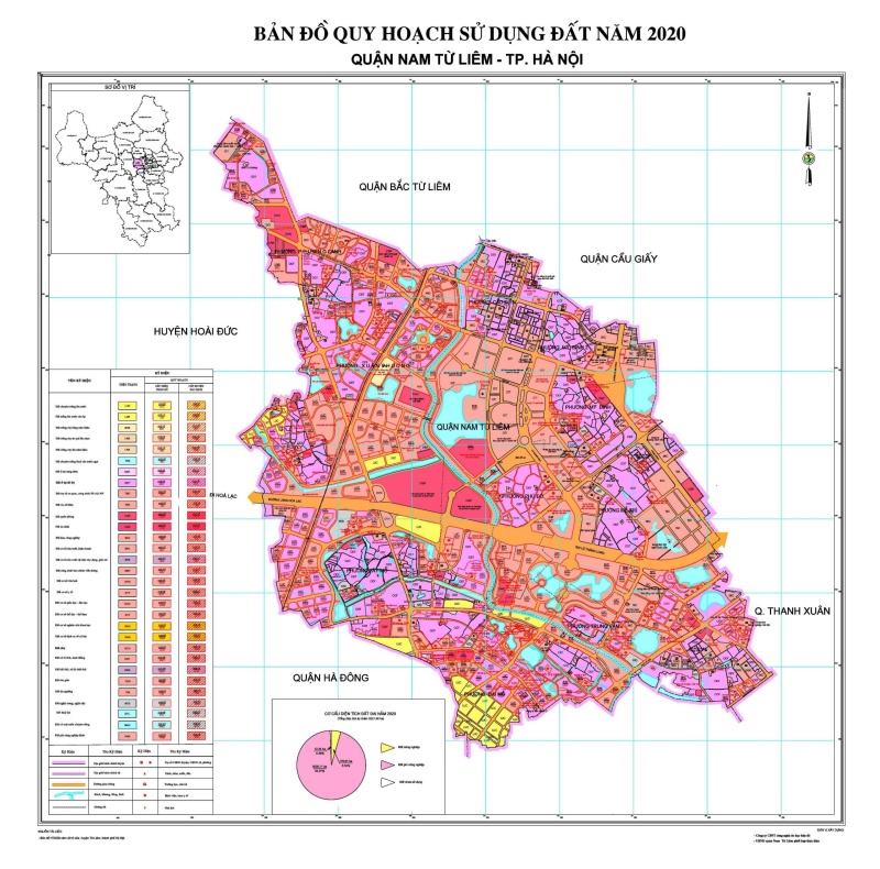 Bản đồ Quy hoạch sử dụng đất Quận Nam Từ Liêm 