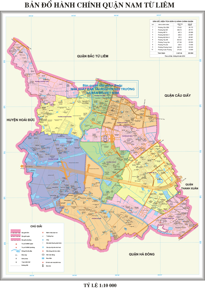 Bản đồ hành chính Quận Nam Từ Liêm gian khổ lớn