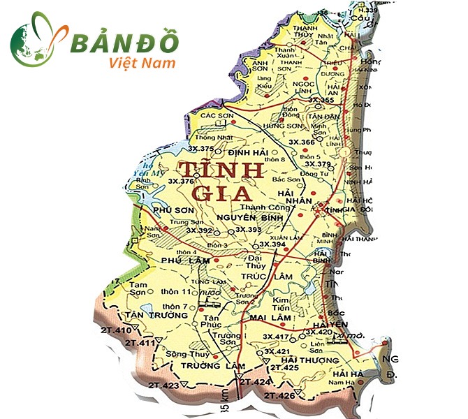 Bản đồ hành chính tỉnh Thanh Hoá khổ lớn 2022