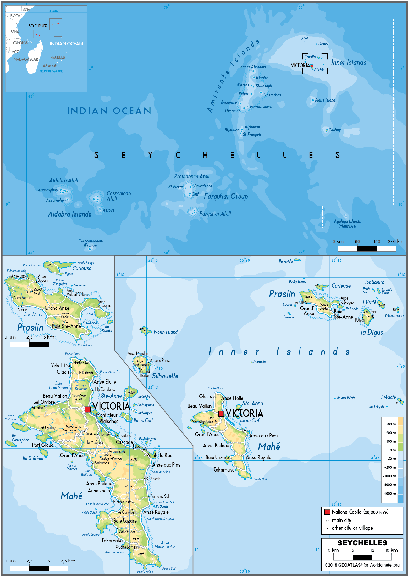 Cập nhật 2023: Bản đồ hành chính đất nước Seychelles (Seychelles Map) phóng to năm 2023, , Bản đồ