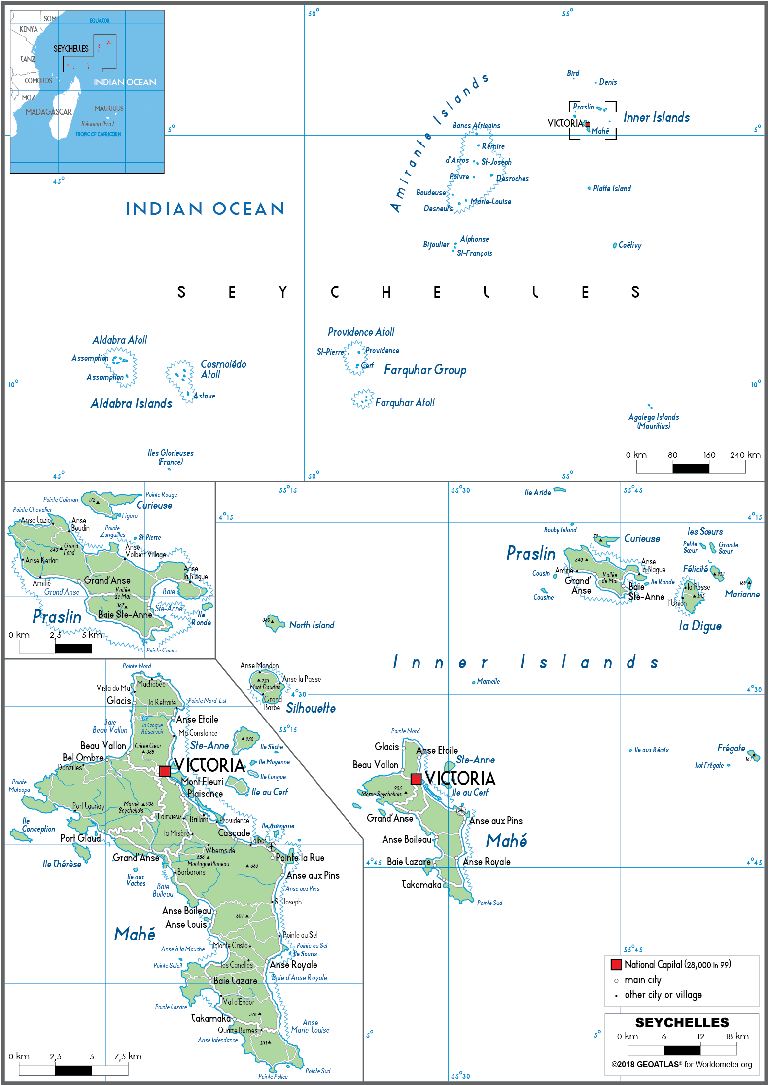 Cập nhật 2023: Bản đồ hành chính đất nước Seychelles (Seychelles Map) phóng to năm 2023, , Bản đồ