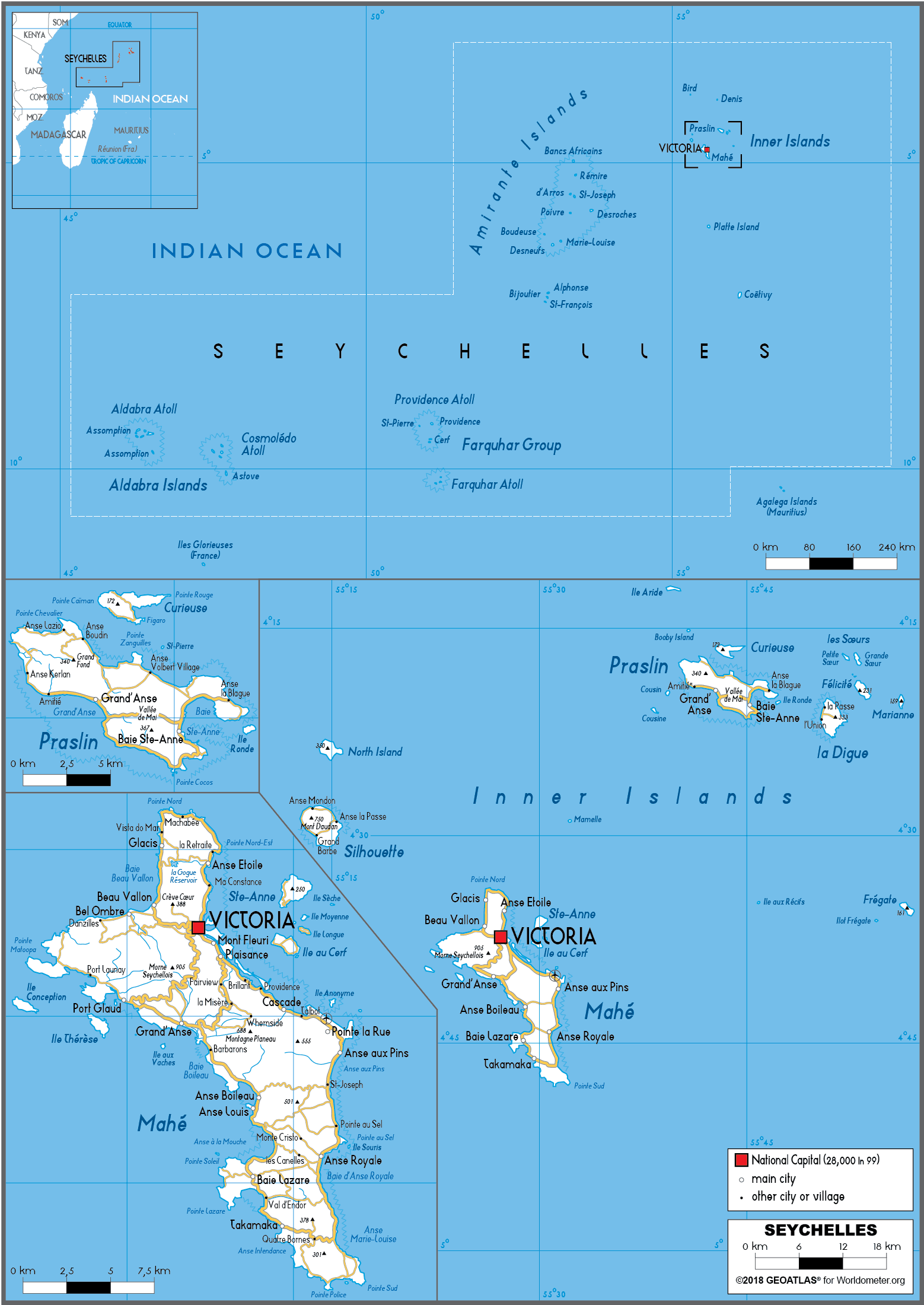 Cập nhật 2023: Bản đồ hành chính đất nước Seychelles (Seychelles Map) phóng to năm 2023, , Bản đồ