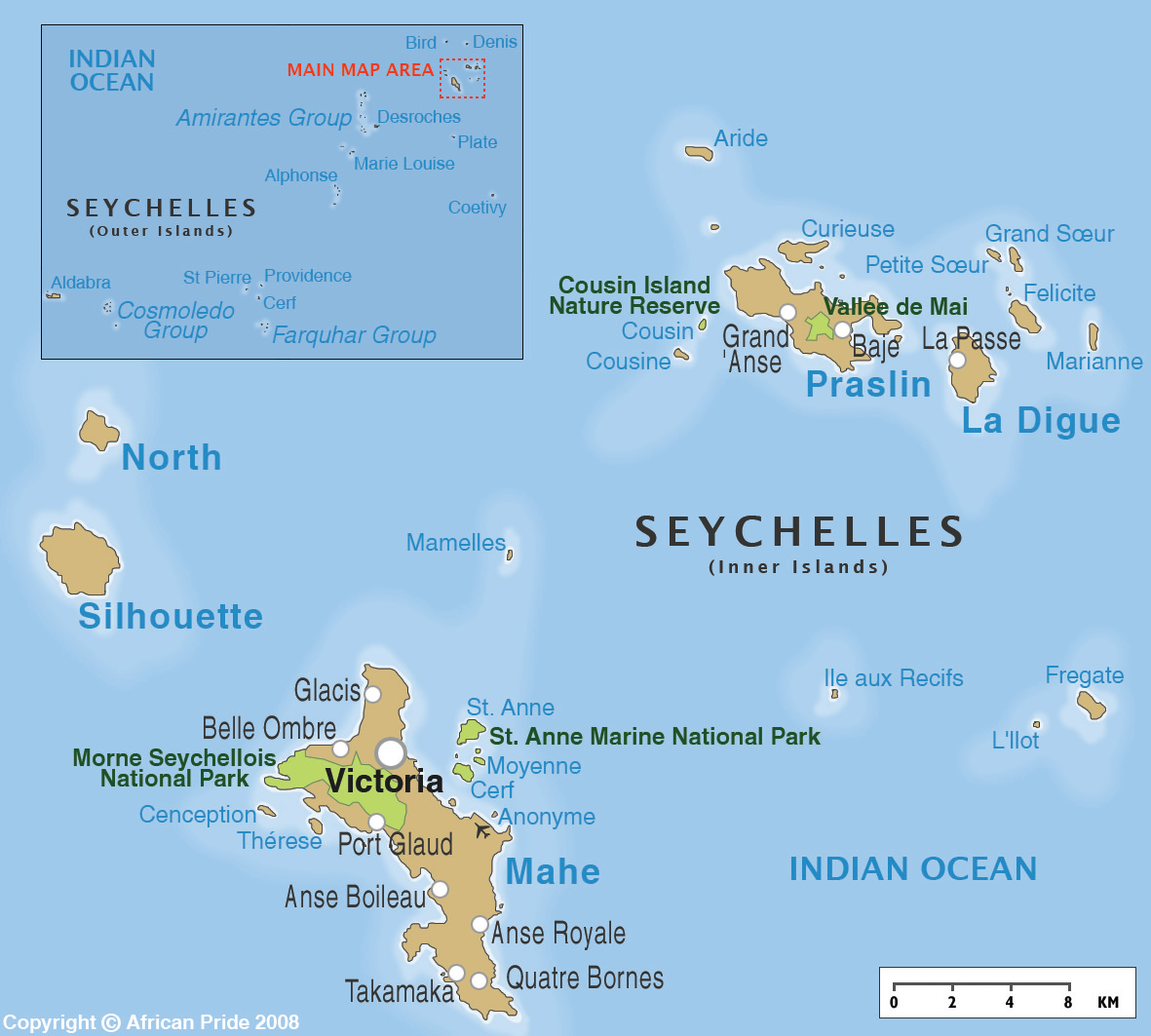 Cập nhật 2023: Bản đồ hành chính đất nước Seychelles (Seychelles Map) phóng to năm 2023, , Bản đồ