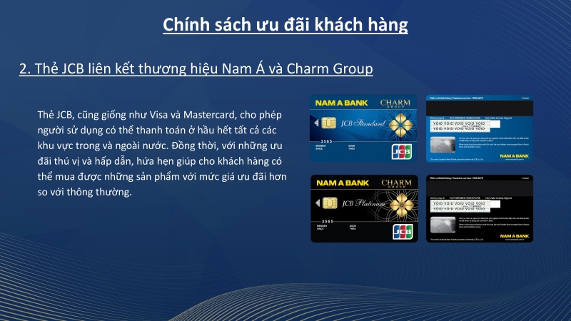 Thẻ JCB liên kết thương hiệu Nam Á và Charm Group