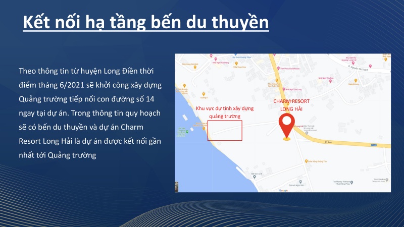 Toạ lạc kết nối giao thông bến du thuyền của dự án