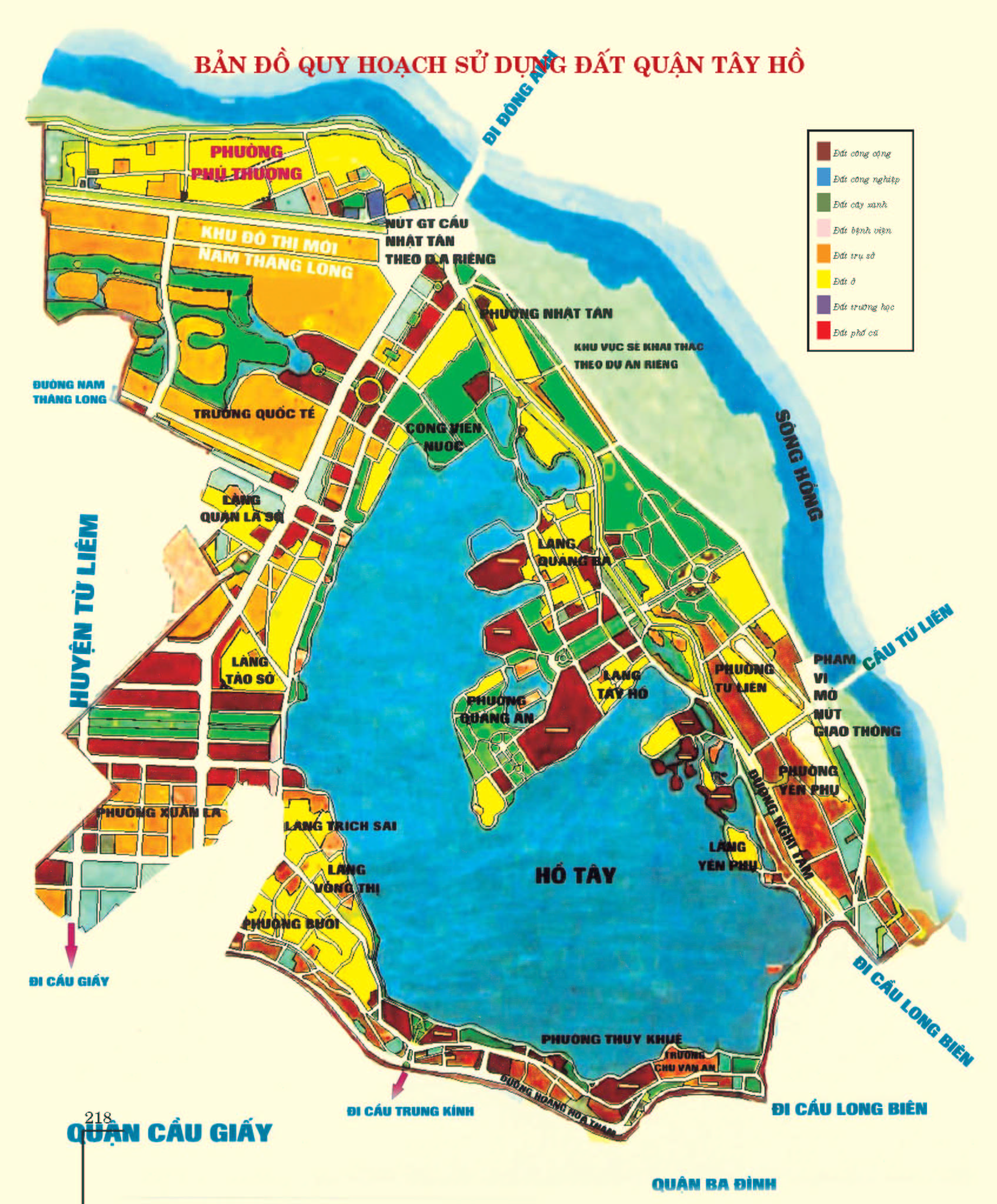 Bản đồ quy hoạch dùng khu đất tại Quận Tây Hồ 