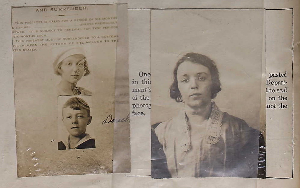 Ảnh hộ chiếu năm 1921 của Maria Grever và các con của cô ấy