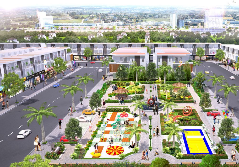 Công viên trung tâm dự án đất nền Tân Lân Residence Long An