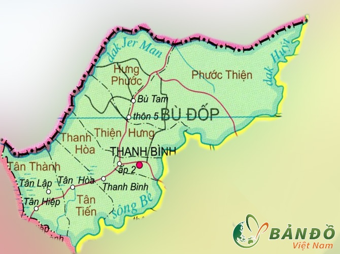 Bản đồ hành chính các xã tại Huyện Bù Đốp