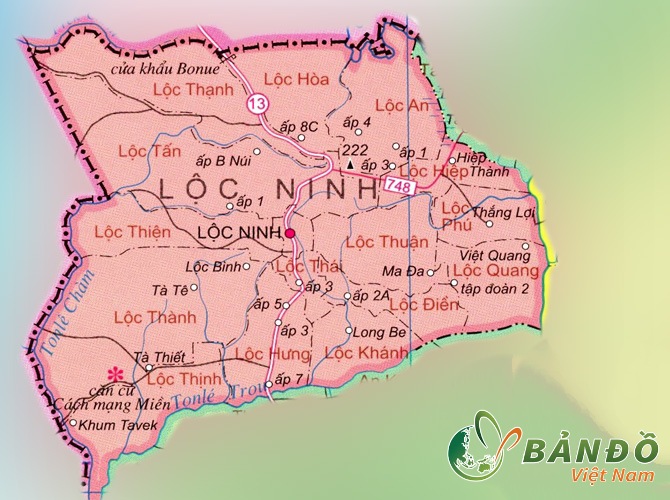 Bản đồ hành chính các xã huyện Phú Riềng