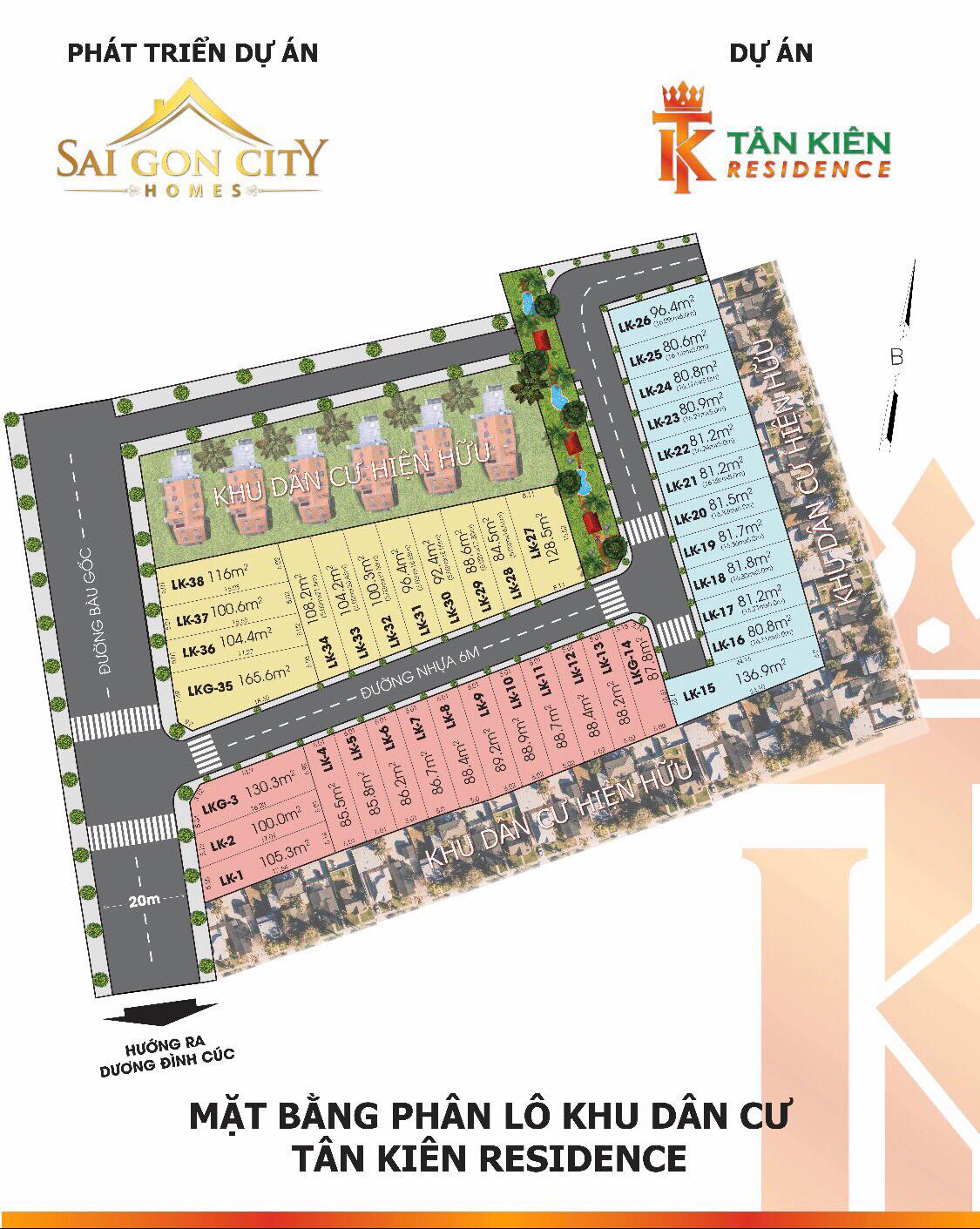 Mặt bằng phân lô dự án Tân Kiên Residence Bình Chánh