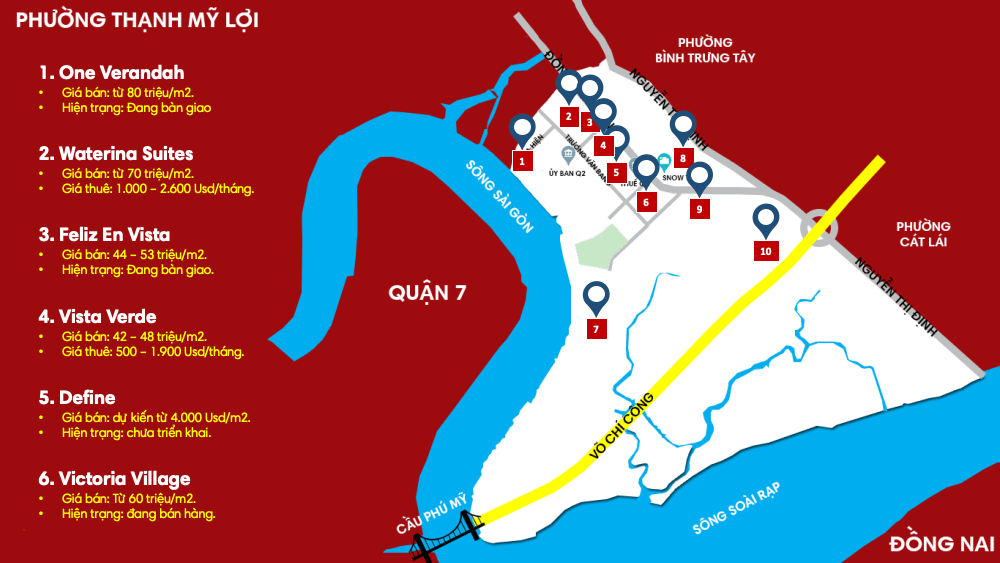 Giá bán và giá thuê chung cư phường Thạnh Mỹ Lợi