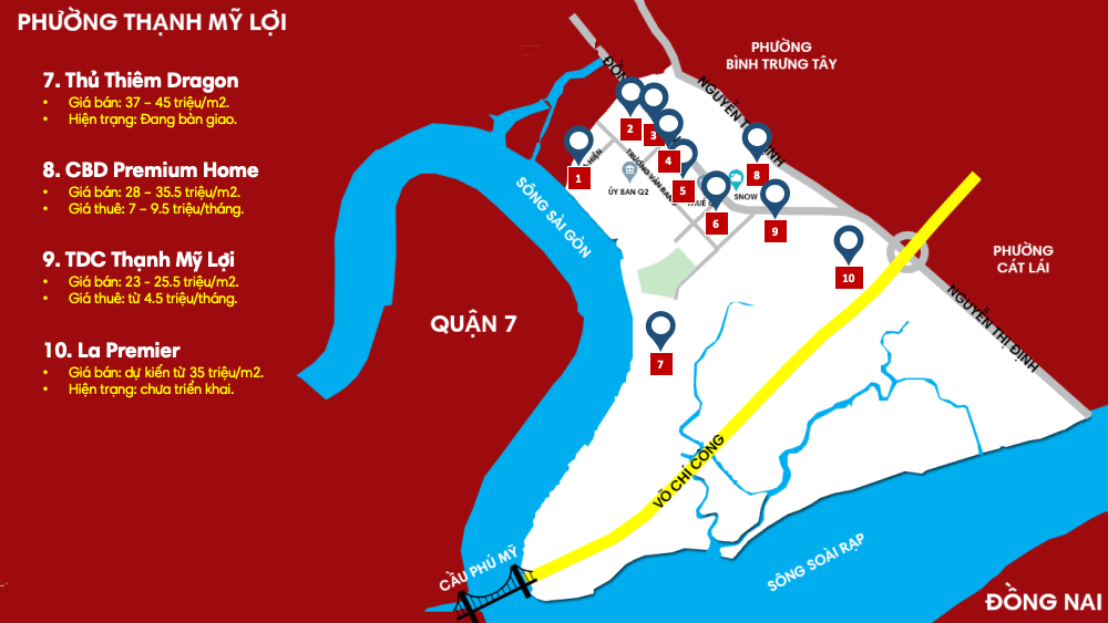 Giá bán và giá thuê chung cư phường Thạnh Mỹ Lợi