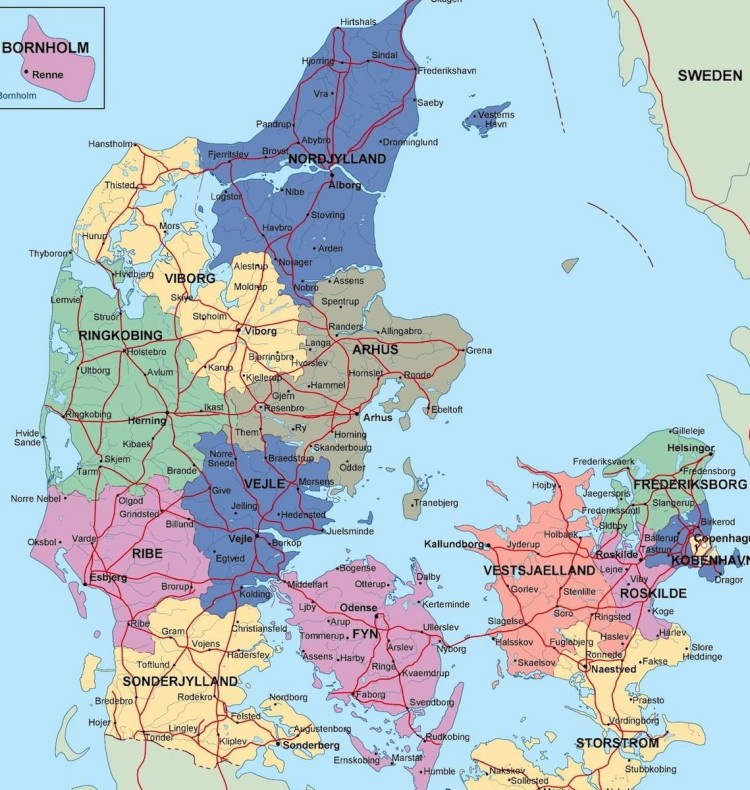 Bản đồ của Đan Mạch