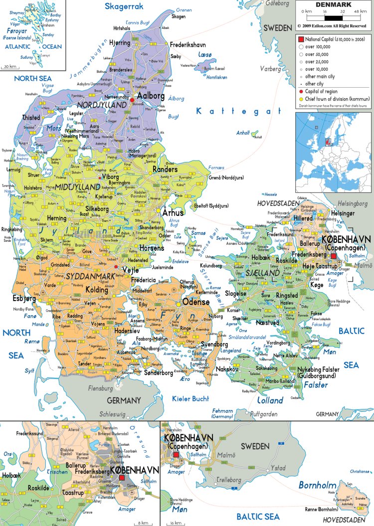 Bản đồ của Đan Mạch