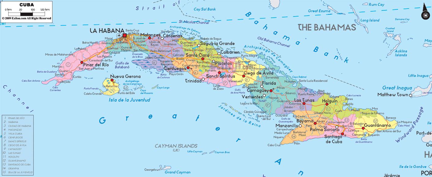 Bản đồ của đất nước Cuba
