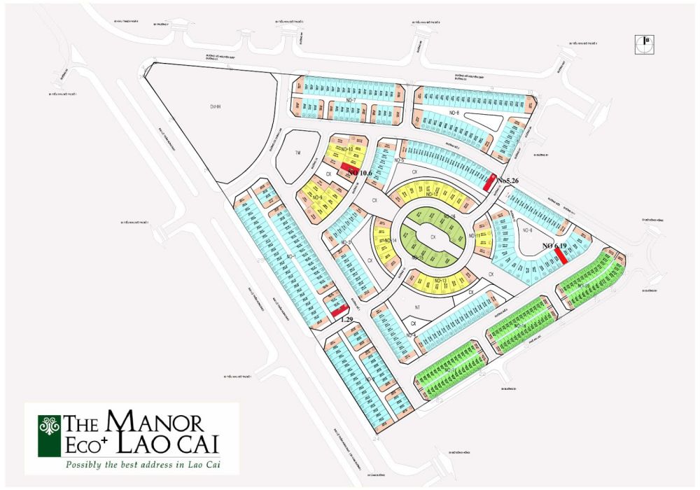 Mặt bằng dự án căn hộ The Manor Tower Lào Cai