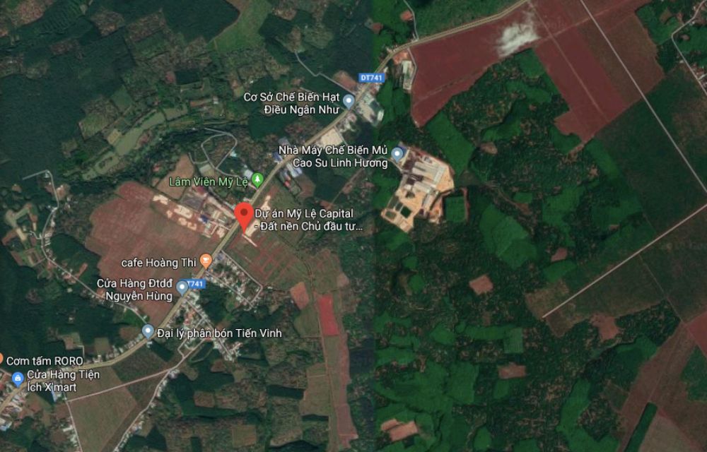 Vị trí dự án đất nền Mỹ Lệ Capital Bình Phước trên Google Maps