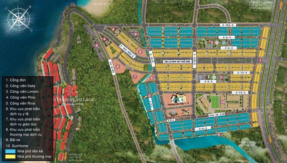 Mặt bằng phân lô dự án Sun Grand City New An Thới Phú Quốc