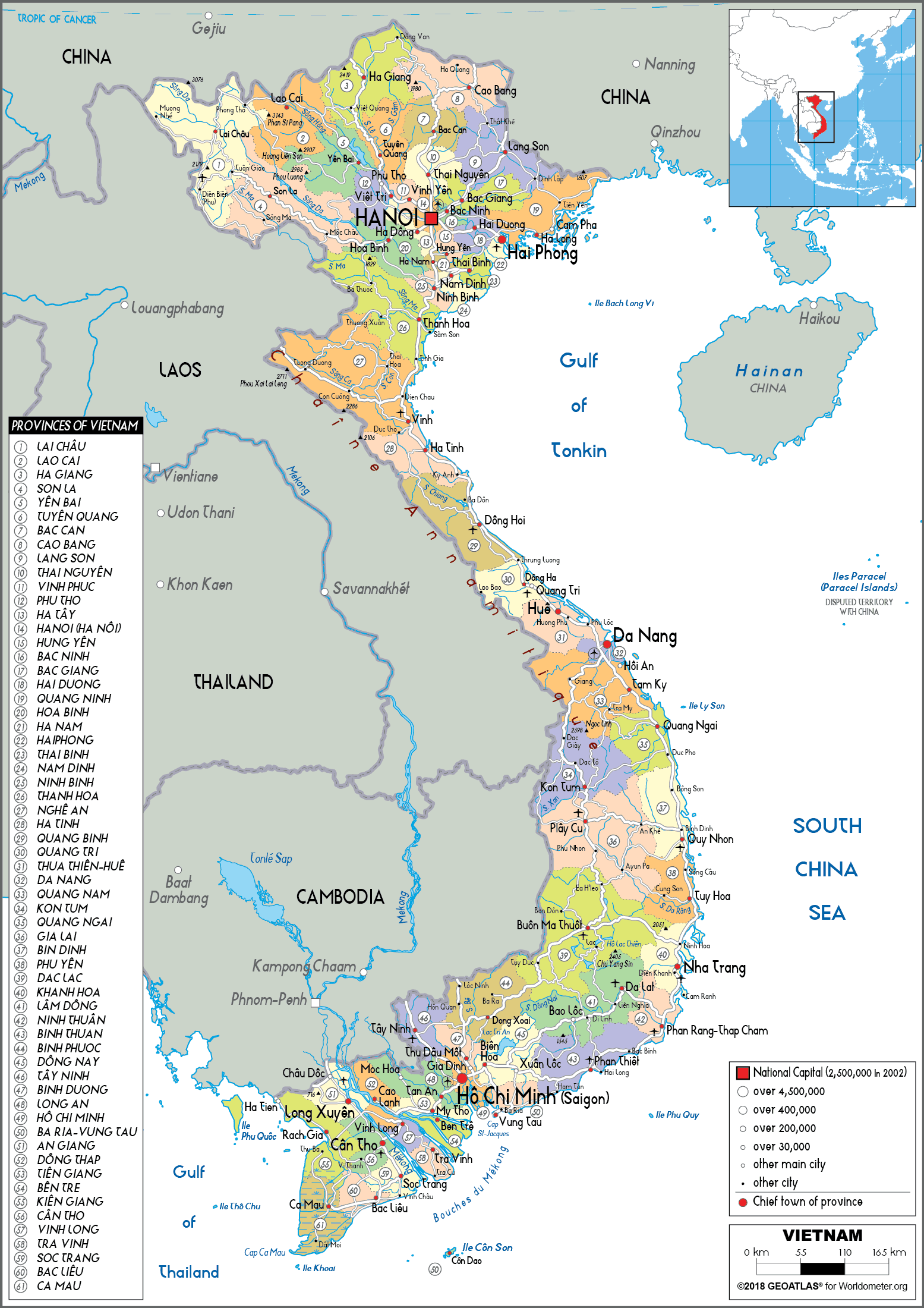 Bản đồ 63 tỉnh thành Việt Nam