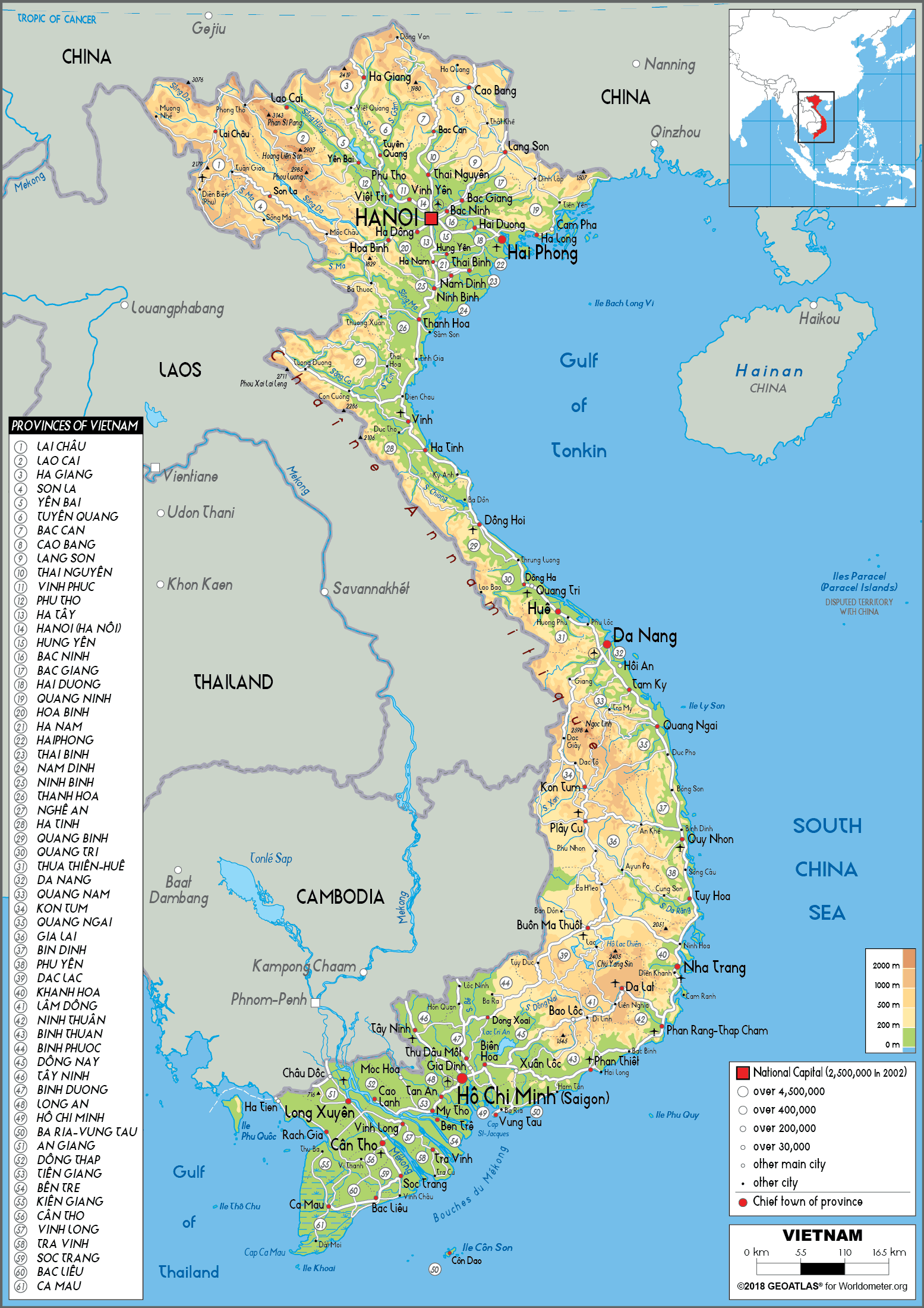 Bản đồ vị trí địa lý Việt Nam
