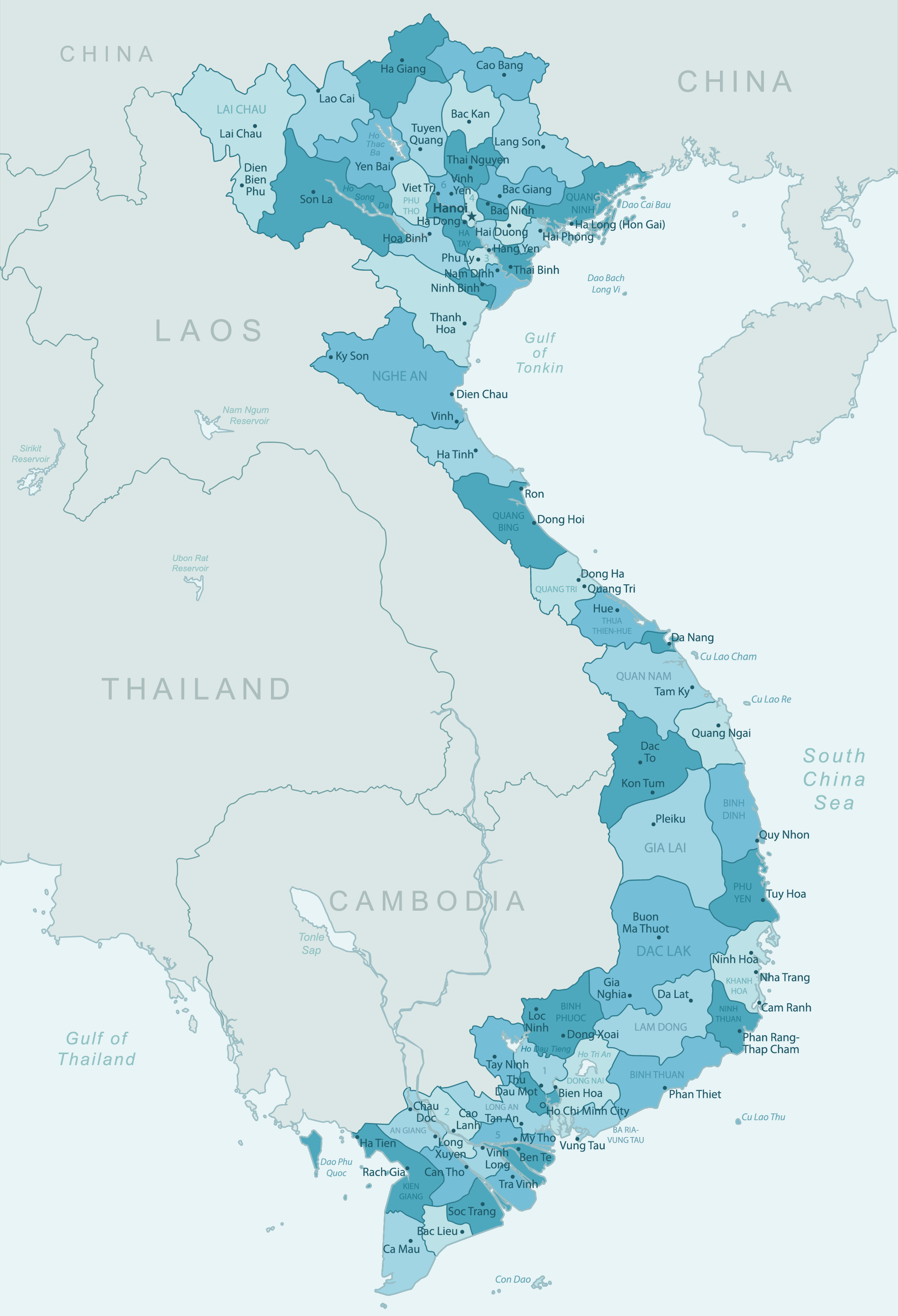 Bản đồ Việt Nam đã đóng Khung