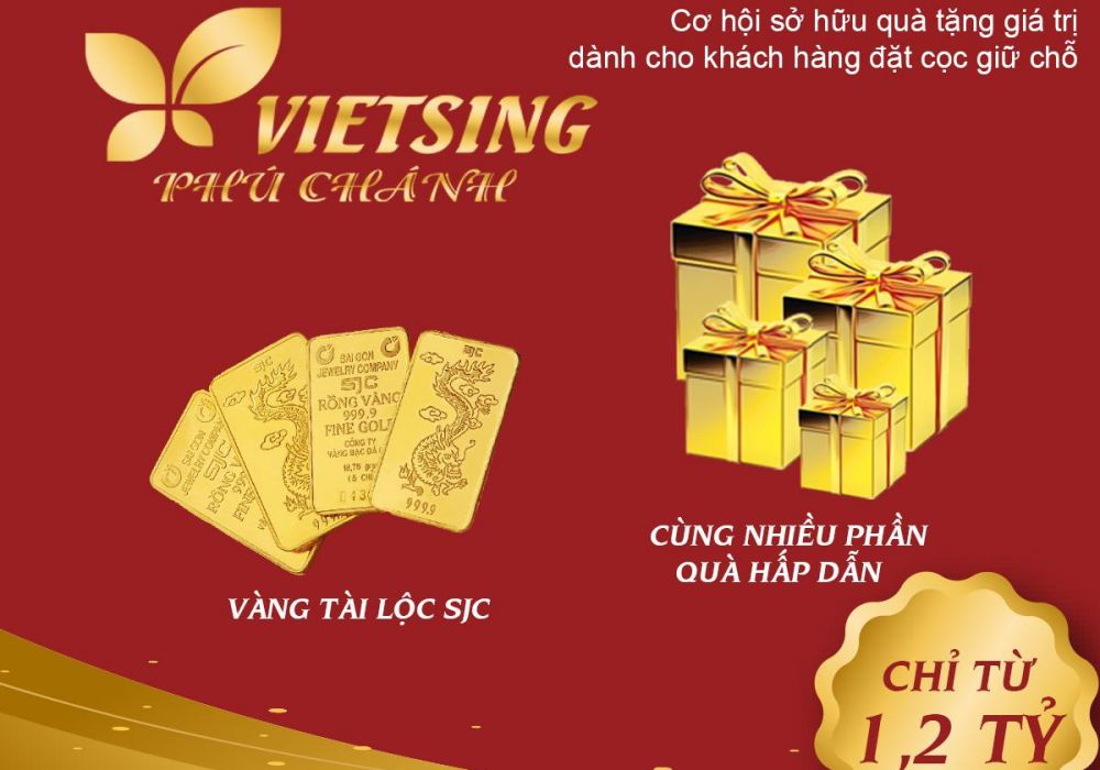 Giá bán dự án đất nền nhà phố VietSing Phú Chánh Bình Dương chỉ 1.2 tỷ/căn