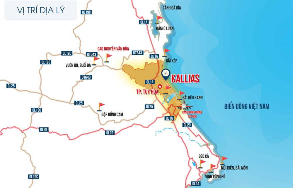 Vị trí dự án Kallias Complex City Phú Yên trên Google Maps