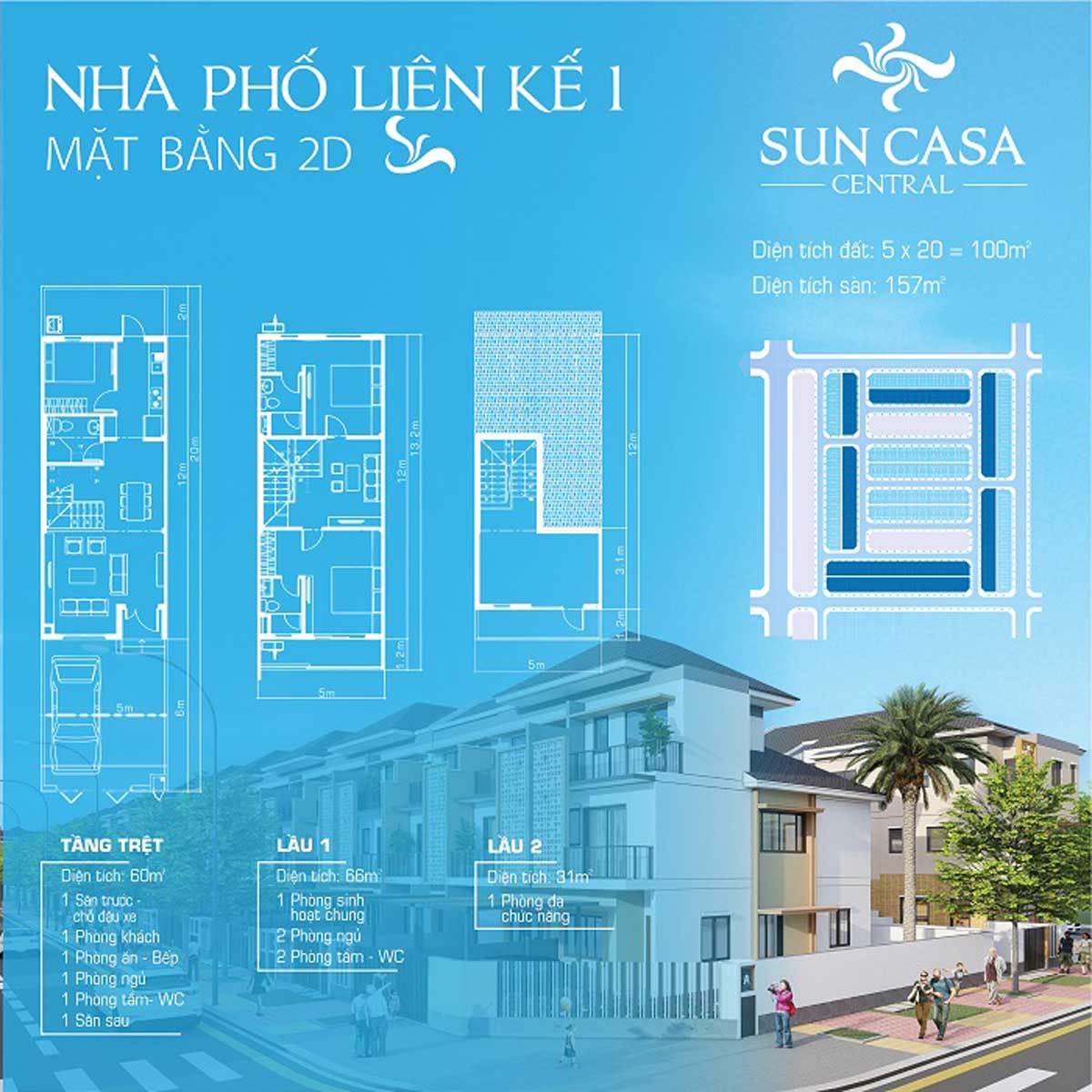 Mẫu thiết kế dự án Nhà phố 1 Sun Casa Central