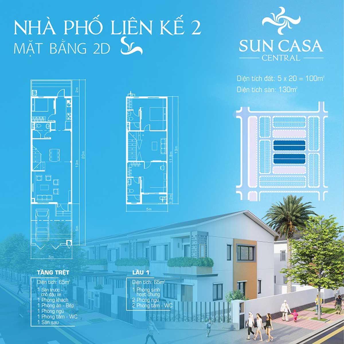 Mẫu thiết kế Nhà phố 2 Sun Casa Central