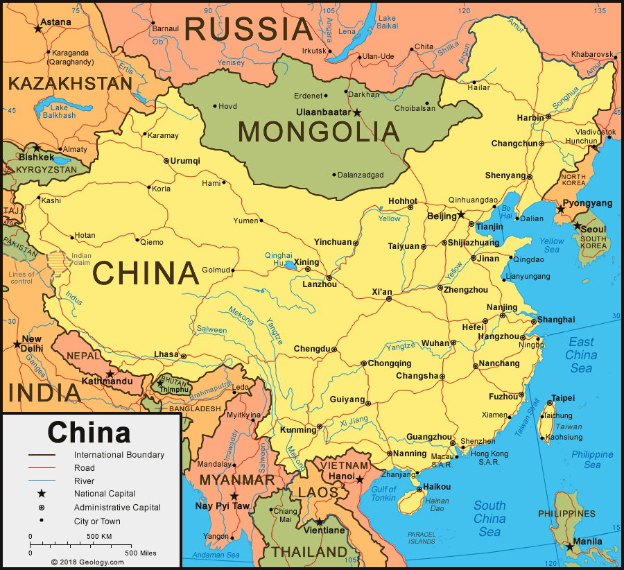 Bản Đồ Trung Quốc (China Map) Khổ Lớn Phóng To Năm 2023