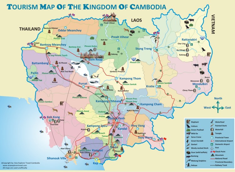                                 Bản đồ du lịch Campuchia 
