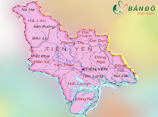 Bản đồ hành chính Huyện Vân Đồn    