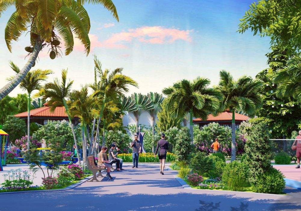 Công viên xanh dự án đất nền Business Home Thuận An Bình Dương