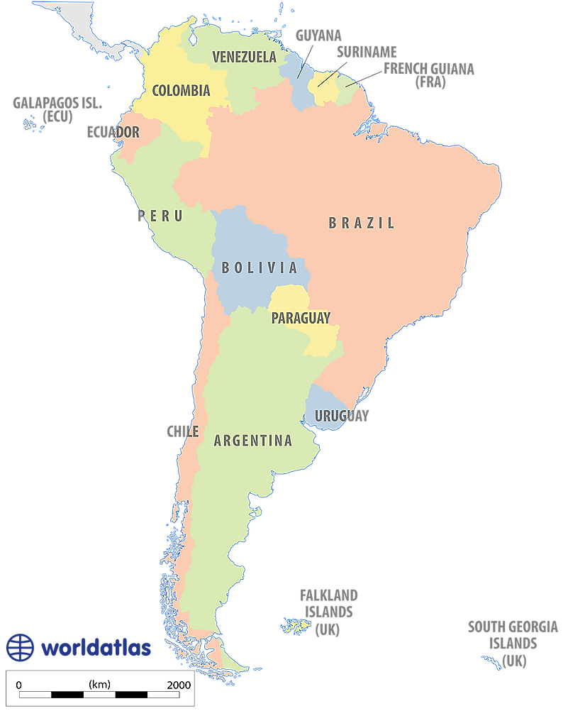 Bản Đồ Châu Nam Mỹ (South America Map) Phóng To Năm 2023