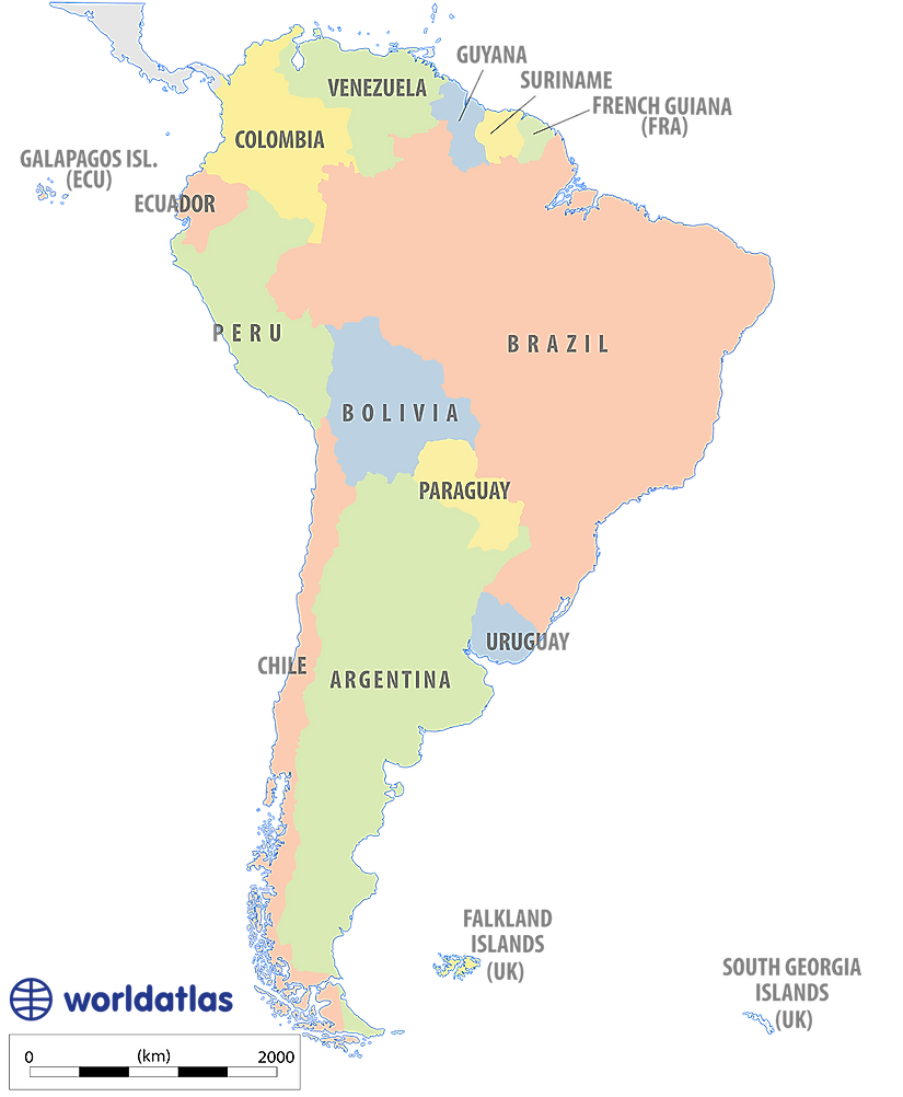 Bản đồ Châu Nam Mỹ (South America Map) phóng to năm 2023 Bản Đồ Châu Nam Mỹ (South America Map) Phóng To Năm 2023